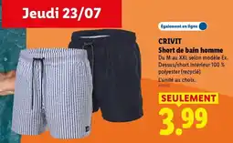 Lidl CRIVIT Short de bain homme offre