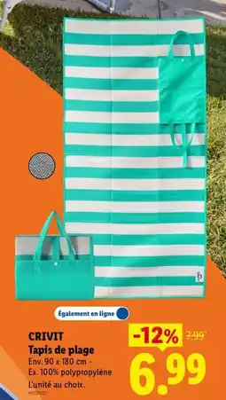 Lidl CRIVIT Tapis de plage offre