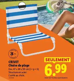 Lidl CRIVIT Chaise de plage offre
