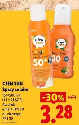 Lidl Cien SUN Spray solaire offre
