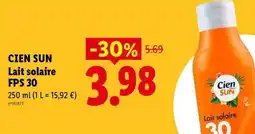 Lidl Cien sun lait solaire offre