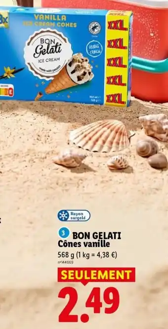 Bon gelati cônes vanille