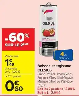 Carrefour Market CELSIUS Boisson énergisante offre