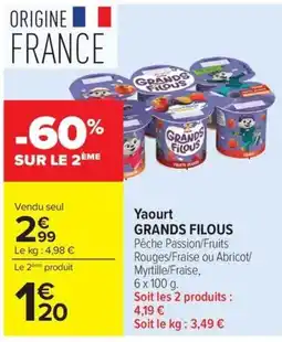 Carrefour Market GRANDS FILOUS Yaourt offre