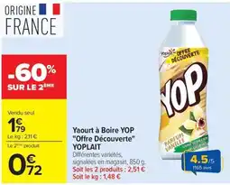 Carrefour Market Yoplait Yaourt à Boire YOP offre