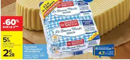 Carrefour Market paysan BRÉTON Le Beurre Moulé DOUX offre