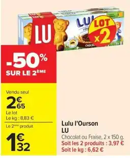 Carrefour Market LU Lulu l'Ourson offre