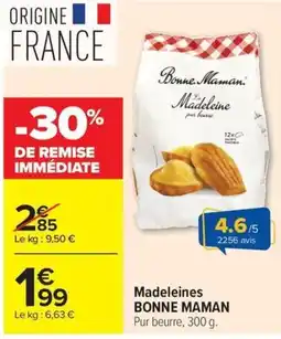 Carrefour Market BONNE MAMAN Madeleines offre