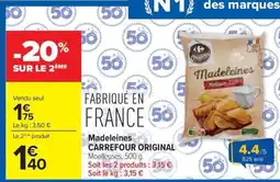 Carrefour Market Carrefour Original Madeleines offre