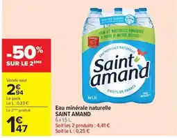 Carrefour Market Saint amand Eau minérale naturelle offre