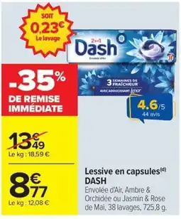 Carrefour Market Dash Lessive en capsules offre
