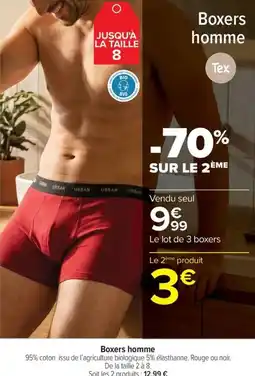 Carrefour Market Urban Boxers homme offre
