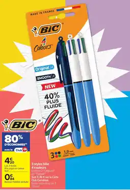 Carrefour Market Bic stylos bille 4 colours offre