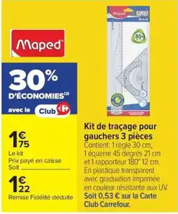 Carrefour Market Maped Kit de traçage pour gauchers offre