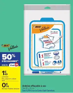 Carrefour Market BIC Velleda Ardoise effaçable à sec offre