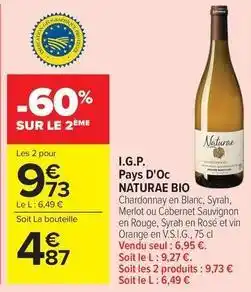 Carrefour Market Naturae - i.g.p. pays d'oc bio offre
