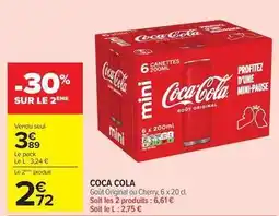 Carrefour Market Coca cola - goût original ou cherry offre