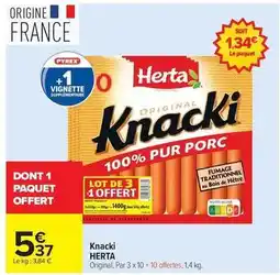 Carrefour Drive Herta - knacki offre