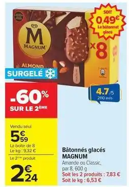 Carrefour Drive Magnum - bâtonnets glacés offre