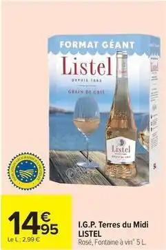 Carrefour Drive Listel - i.g.p. terres du midi offre
