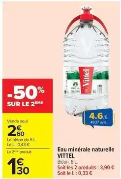 Carrefour Drive Vittel - eau minérale naturelle offre