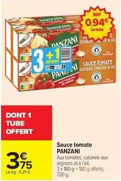 Carrefour Drive Panzani - sauce tomate offre