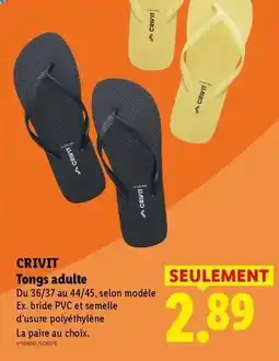 Lidl Crivit - tongos adulte offre