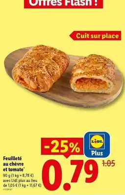 Lidl Flash - feuilleté au chèvre et tomate offre