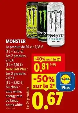 Lidl Monster - le produit de 50 cl offre