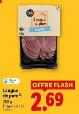 Lidl Flash - langue de porc offre