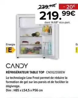 Gitem CANDY RÉFRIGÉRATEUR TABLE TOP offre