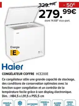 Gitem Haier CONGÉLATEUR COFFRE HCE200E offre