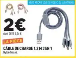 Centrakor CÂBLE DE CHARGE 1.2 M 3 EN 1 offre