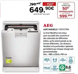 Gitem AEG LAVE VAISSELLE FFB74717PM offre