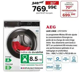 Gitem AEG LAVE LINGE LFR731411V offre