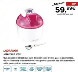 Gitem LAGRANGE SORBETIÈRE offre