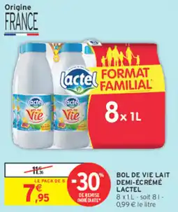 Intermarché Contact Lactel Bol de Vie lait demi-écrémé offre