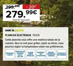 Gitem cook'in garden PLANCHA ÉLECTRIQUE PE005 offre