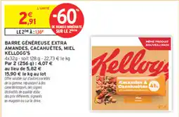 Intermarché Contact Kellogg's Barre Généreuse Extra Amandes, Cacahuètes, Miel offre