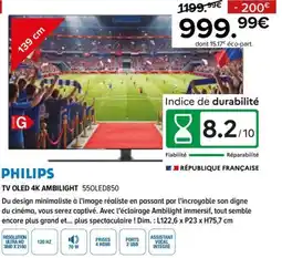 Gitem PHILIPS TV OLED 4K AMBILIGHT 550LED850 offre