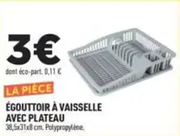 Centrakor LA PIÈCE ÉGOUTTOIR À VAISSELLE AVEC PLATEAU offre