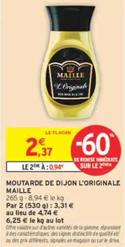 Intermarché Contact MAILLE MOUTARDE DE DIJON L'ORIGINALE offre
