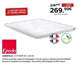 Gitem Epada SURMATelas ACTIF MEMO 160 x 200 CM offre