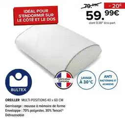 Gitem BULTEX OREILLER MULTI-POSITIONS offre