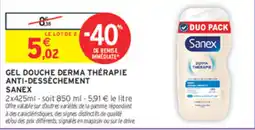 Intermarché Contact Sanex Gel douche derma thérapie anti-desséchement offre