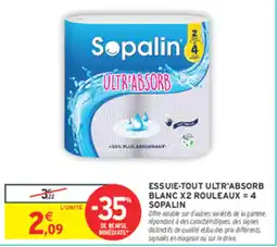 Intermarché Contact Sopalin Essuie-tout ultr'absorb blanc offre
