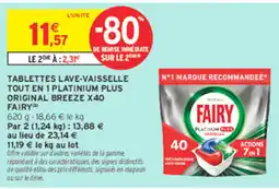 Intermarché Contact FAIRY TABLETTES LAVE-VAISSELLE offre