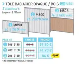 Loxam TÔLE BAC ACIER OPAQUE / BOIS offre
