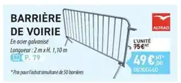 Loxam ALTRAD BARRIERE DE VOIRIE offre