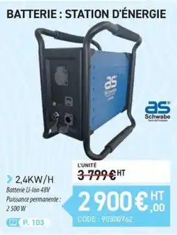 Loxam Schwabe Batterie : Station d'énergie offre